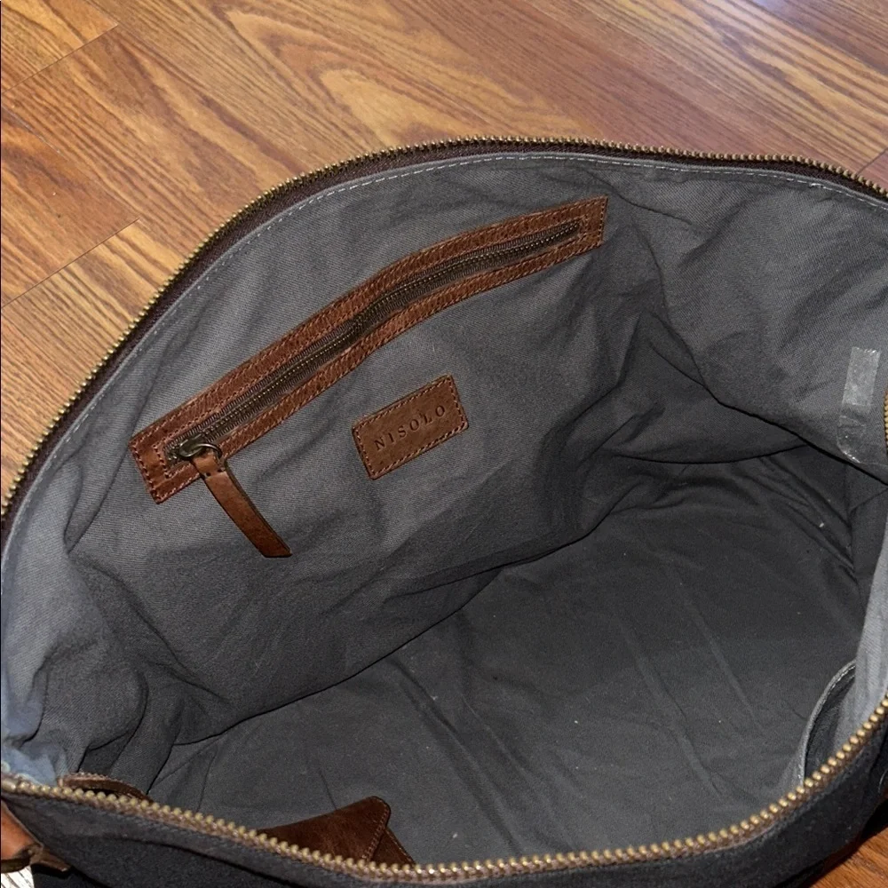 Nisolo Sustainable Luis Weekender Travel Bag Luggage Canvas Leather Designer blk